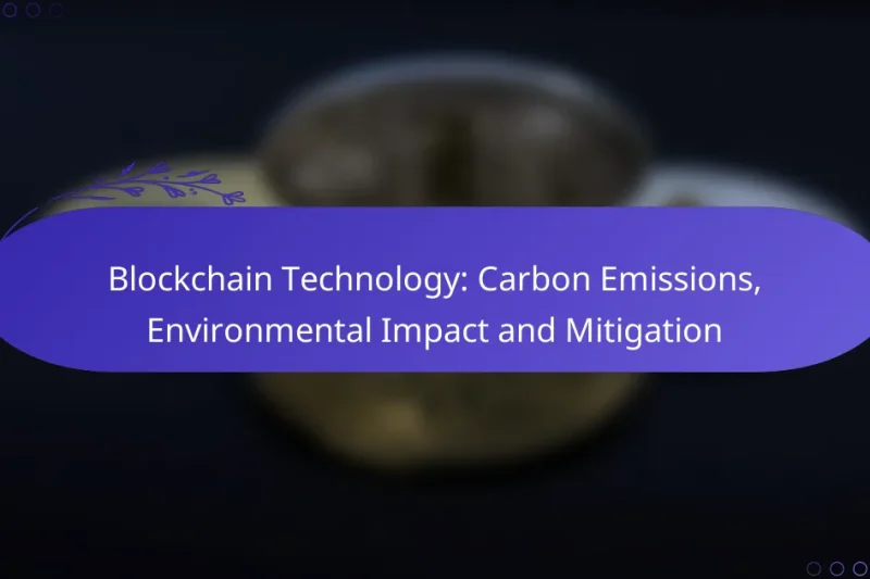 Blockchain Technology: Carbon Emissions, Environmental Impact and Mitigation