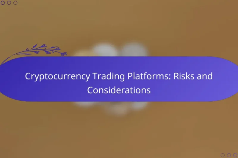 Cryptocurrency Trading Platforms: Risks and Considerations