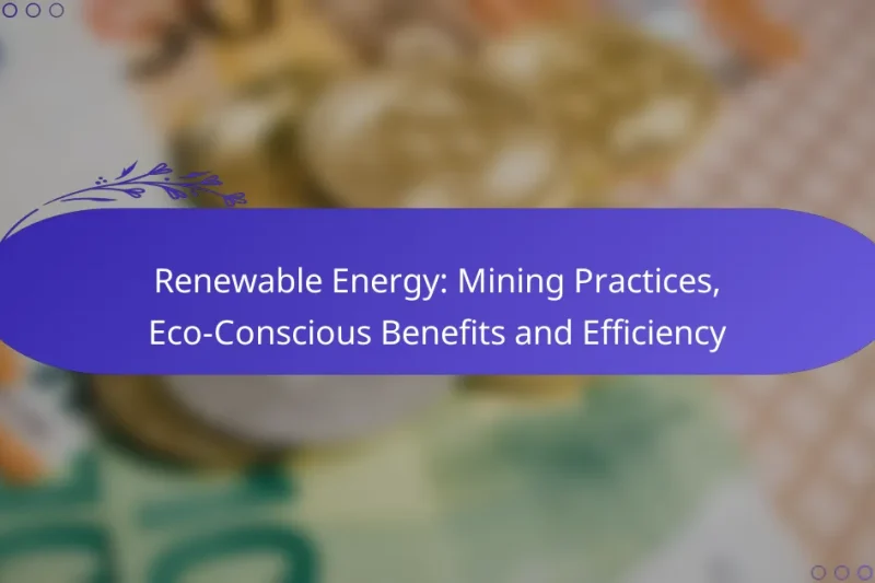 Renewable Energy: Mining Practices, Eco-Conscious Benefits and Efficiency