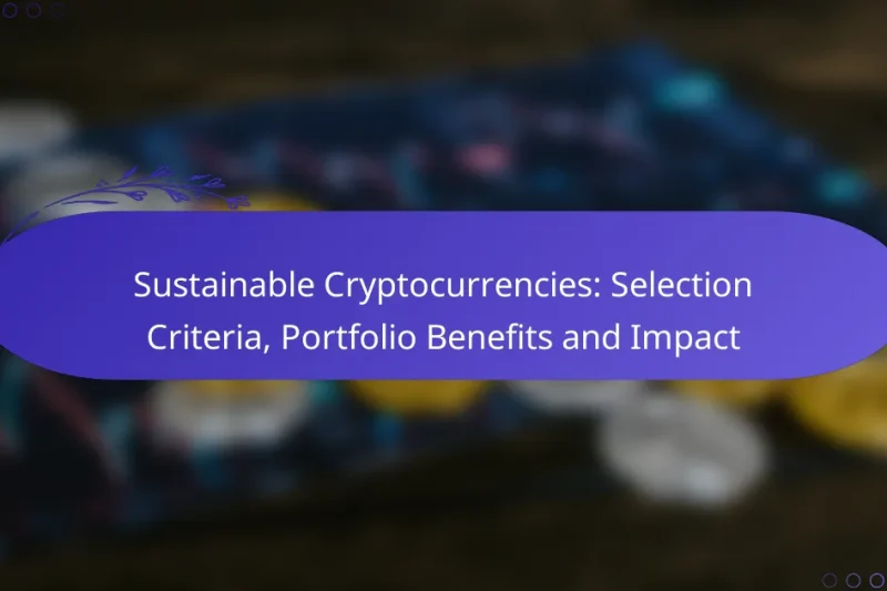 Sustainable Cryptocurrencies: Selection Criteria, Portfolio Benefits and Impact