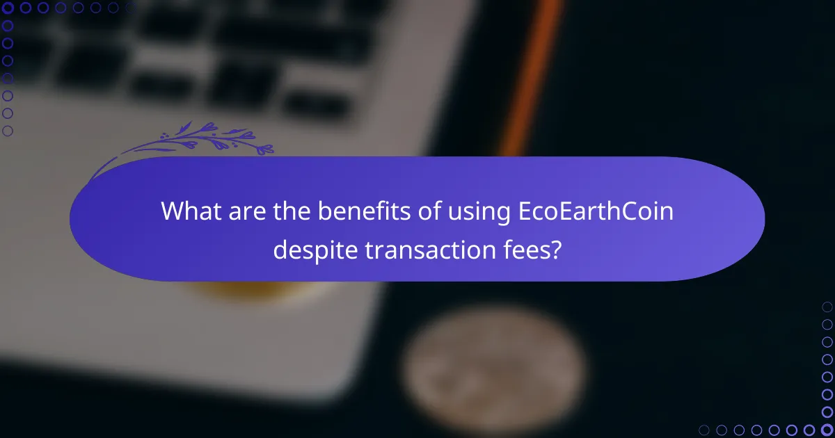 What are the benefits of using EcoEarthCoin despite transaction fees?