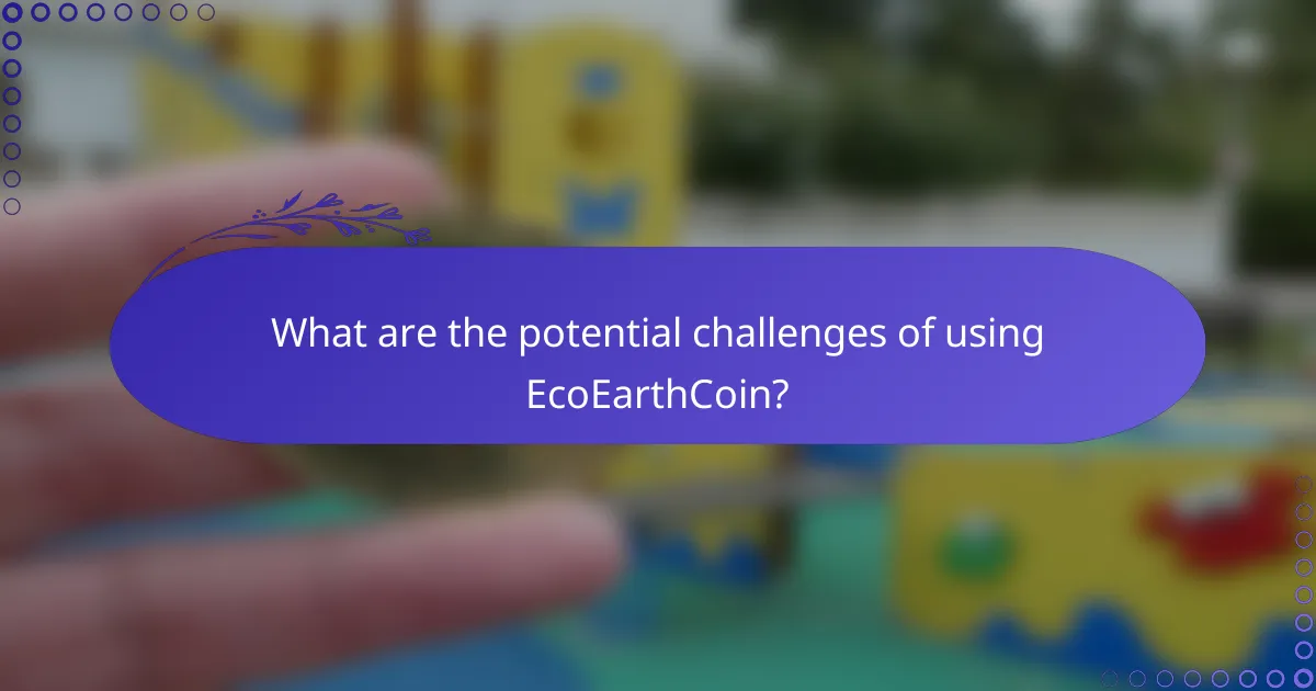 What are the potential challenges of using EcoEarthCoin?