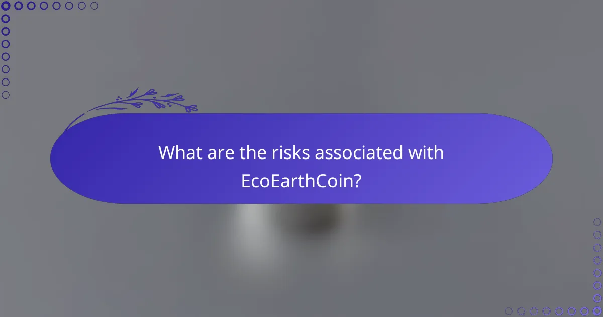 What are the risks associated with EcoEarthCoin?