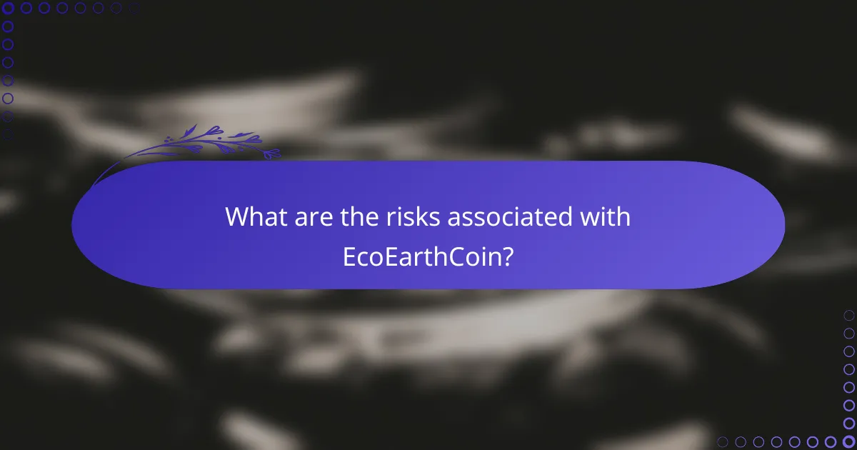 What are the risks associated with EcoEarthCoin?
