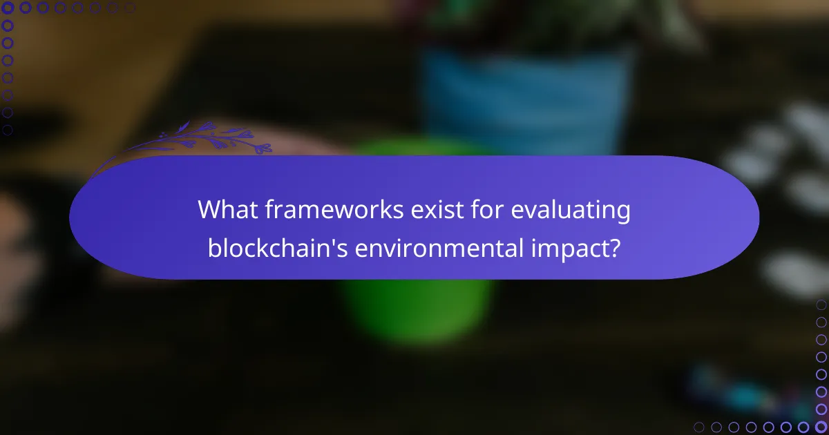 What frameworks exist for evaluating blockchain's environmental impact?