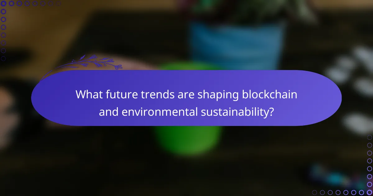 What future trends are shaping blockchain and environmental sustainability?