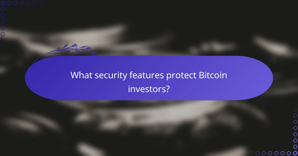 What security features protect Bitcoin investors?