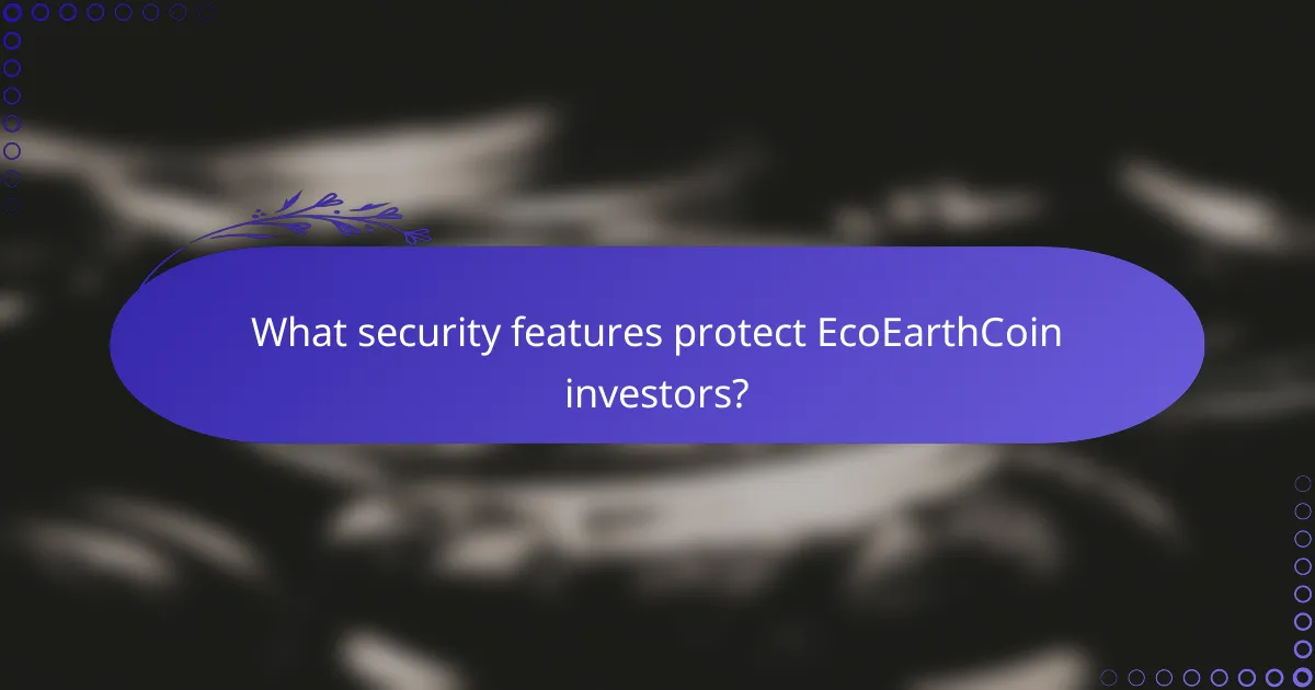 What security features protect EcoEarthCoin investors?